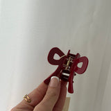 LAZO ROJO HERMOSO ~ CLIP PARA EL CABELLO DE ACETATO