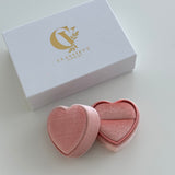 CAJA PARA ANILLOS DE TERCIOPELO CON CORAZÓN