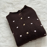 BROWN LOVING HEART ~ CARDIGAN