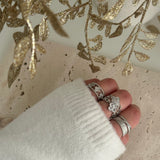 SILVER SHINY FLOWER ~ RING